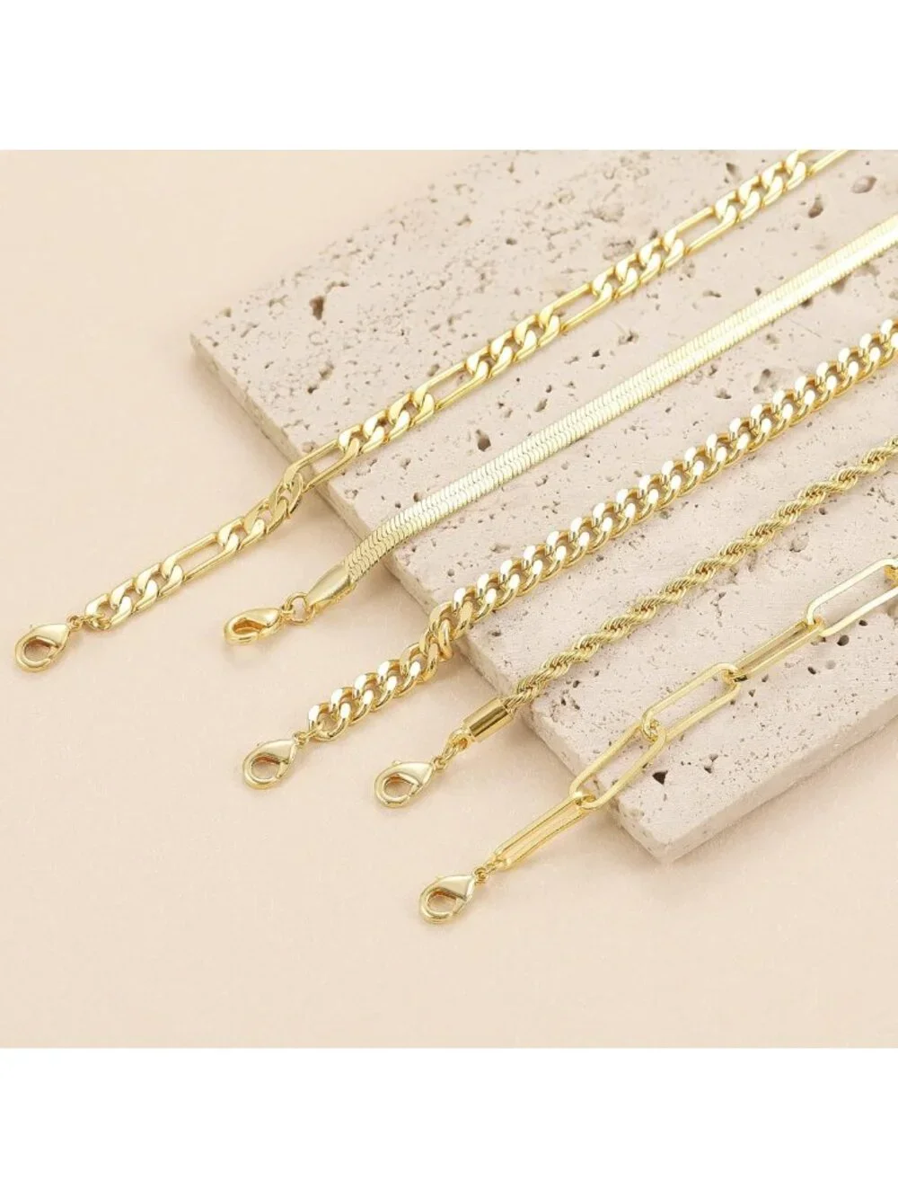 Gold Plated Waterproof Bracelets for Women - Minimalist Stackable Jewelry Set